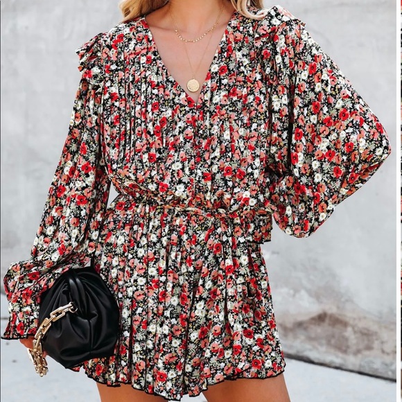 Flowered Romper - Picture 3 of 3